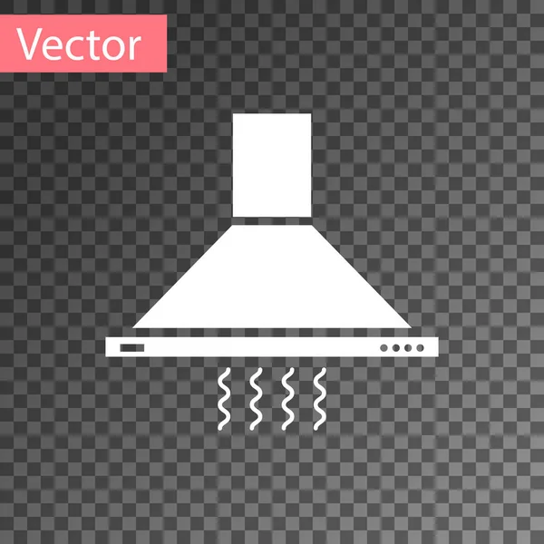 Weißes Ventilator-Symbol in der Küche isoliert auf transparentem Hintergrund. Abzugshaube. Küchenauspuff. Haushaltsgerät. Vektorillustration — Stockvektor