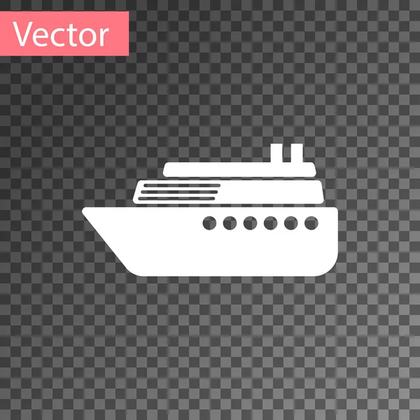 Icona White Ship isolata su sfondo trasparente. Illustrazione vettoriale — Vettoriale Stock