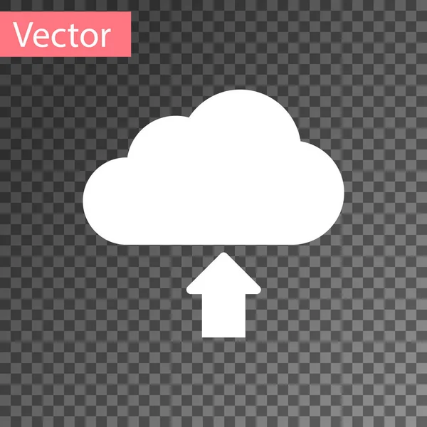 Ícone de download White Cloud isolado em fundo transparente. Ilustração vetorial —  Vetores de Stock