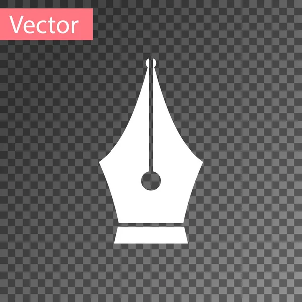 Wit Vulpen-pictogram op transparante achtergrond geïsoleerd. Teken van gereedschap Pen. Vector illustratie — Stockvector