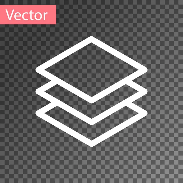 Icono de capas blancas aislado sobre fondo transparente. Ilustración vectorial — Vector de stock