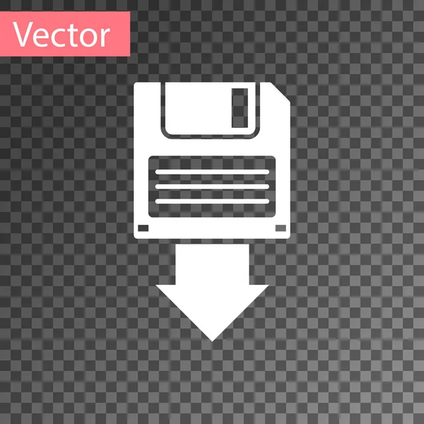 Weiße Diskette Backup-Symbol isoliert auf transparentem Hintergrund. Diskettenzeichen. Vektorillustration — Stockvektor