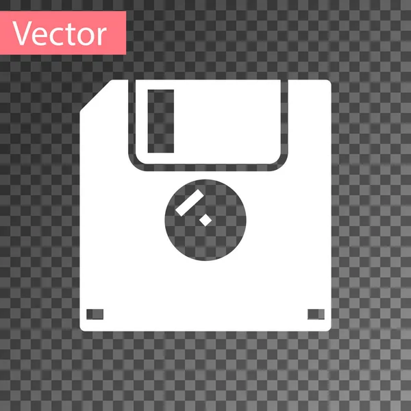 Weiße Diskette für Computer-Datenspeichersymbol isoliert auf transparentem Hintergrund. Diskettenzeichen. Vektorillustration — Stockvektor