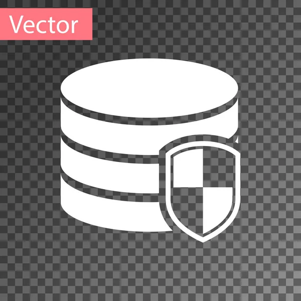 Weißes Datenbankschutzsymbol isoliert auf transparentem Hintergrund. Sichere Datenbank-Symbol. Vektorillustration — Stockvektor