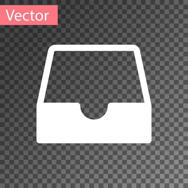 Weißes Posteingangssymbol für soziale Medien isoliert auf transparentem Hintergrund. Element des sozialen Netzwerks, Symbol. Vektorillustration — Stockvektor