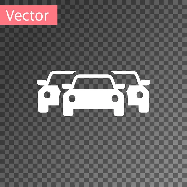 White Cars icon isolated on transparent background. Vector Illustration — Stock Vector