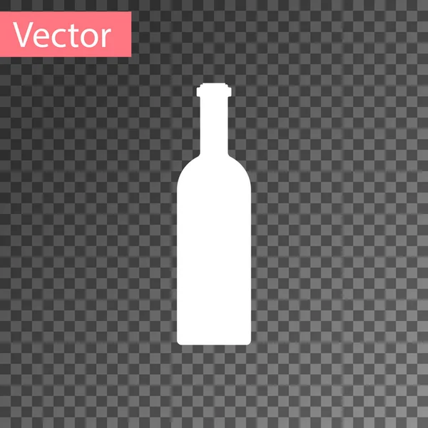 White Bottle of wine icon isolated on transparent background. Vector Illustration — Stock Vector