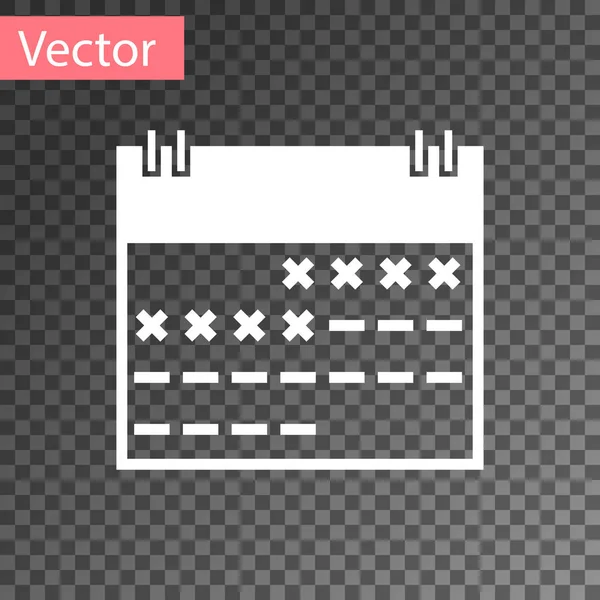 Значок Белый календарь изолирован на прозрачном фоне. Векторная миграция — стоковый вектор