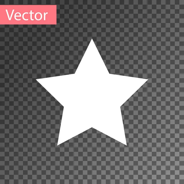 Значок Белая звезда выделен на прозрачном фоне. Любимый, лучший рейтинг, символ награды. Векторная миграция — стоковый вектор