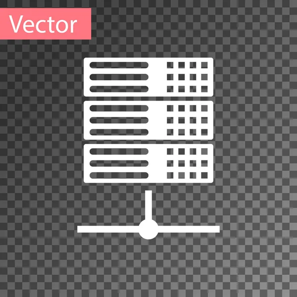 White Server, Data, Web Hosting Icon isoliert auf transparentem Hintergrund. Vektorillustration — Stockvektor