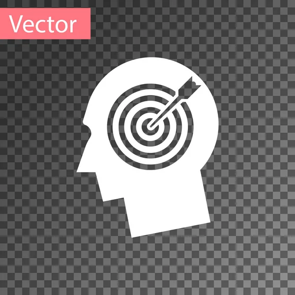 Icona concetto di caccia White Head isolata su sfondo trasparente. Obiettivo aziendale o segno Occupazione. Risorse umane e reclutamento per le imprese. Illustrazione vettoriale — Vettoriale Stock