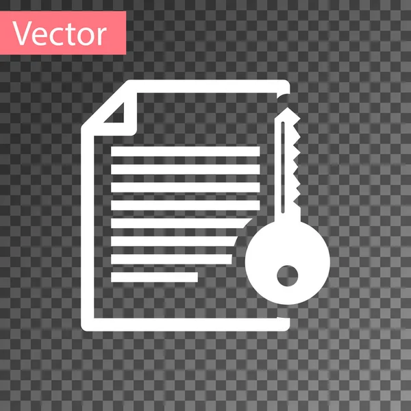 Ícone de contrato inteligente branco isolado em fundo transparente. Tecnologia Blockchain, mineração criptomoeda, bitcoin, altcoins, mercado monetário digital. Ilustração vetorial — Vetor de Stock