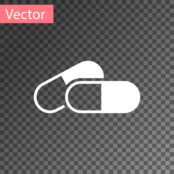 Medicina branca comprimido ou tablet ícone isolado em fundo transparente. Comprimido de cápsula e sinal de droga. Design de farmácia. Ilustração vetorial — Vetor de Stock