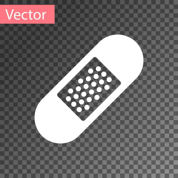 Weißer Verband Gips Symbol isoliert auf transparentem Hintergrund. Pflaster, Klebeverband, elastischer Gewebeverband. Vektorillustration — Stockvektor