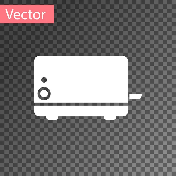 Icono de tostadora blanca aislado sobre fondo transparente. Ilustración vectorial — Vector de stock