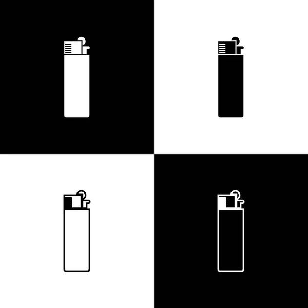 Ställ in ljusare ikoner isolerade på svart och vit bakgrund. Linje, kontur och linjär ikon. Vektor illustration — Stock vektor