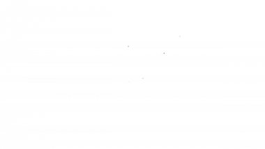 Beyaz arka planda ok çizgisi simgesiyle gri hedef. Dart tahtası işareti. Okçuluk Panosu simgesi. Dartboard tabelası. İş hedefi kavramı. 4k video hareket Grafik animasyonu