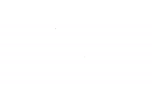 Ref. Grey Laptop line icon on white background. Компьютерная записная книжка с пустым вывеской. Видеографическая анимация 4K — стоковое видео