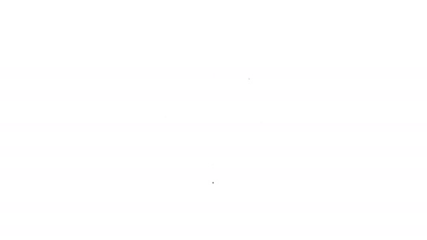 Icona della linea dell'orologio grigio su sfondo bianco. Animazione grafica 4K Video motion — Video Stock