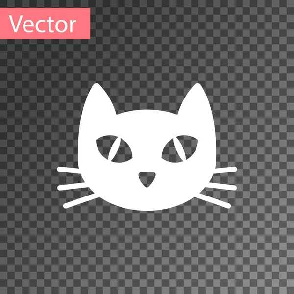 Ícone de gato branco isolado em fundo transparente. Ilustração vetorial — Vetor de Stock