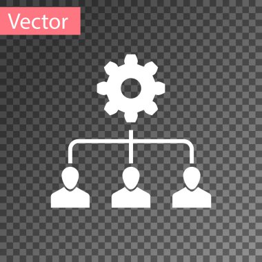 Beyaz Lider yönetim simgesi şeffaf arkaplanda izole edildi. Vektör İllüstrasyonu
