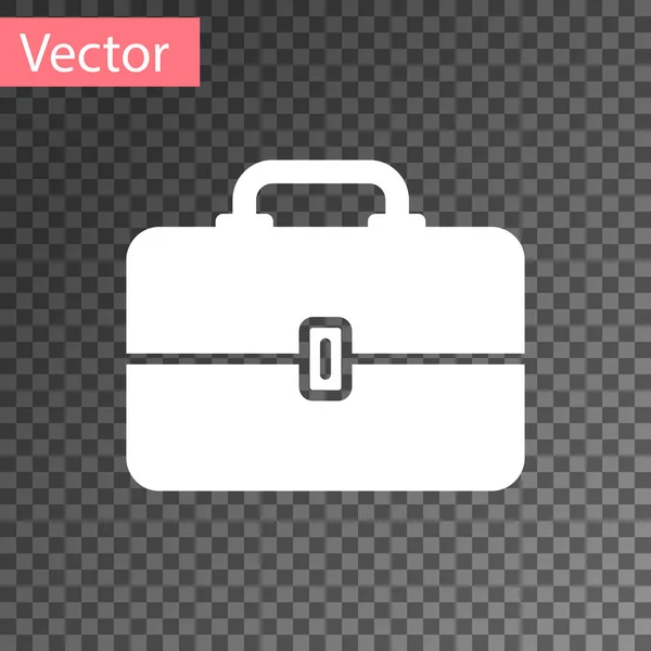 White Toolbox icon isolated on transparent background. Tool box sign. Vector Illustration — Stock Vector