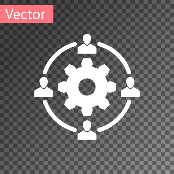 White Outsourcing concept icoon geïsoleerd op transparante achtergrond. Teken mee. Idee van teamwork en investeringen. Vector Illustratie — Stockvector