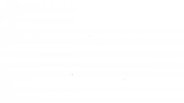 Grey, beyaz arka planda bir tepsi gıda hattı simgesi ile kaplıdır. Tepsi ve kapak işareti. Kapak ile Restoran Cloche. Mutfak simgesi. 4k video hareket Grafik animasyonu