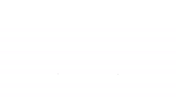Cinza Óculos de champanhe ícone linha no fundo branco. Animação gráfica em movimento de vídeo 4K — Vídeo de Stock