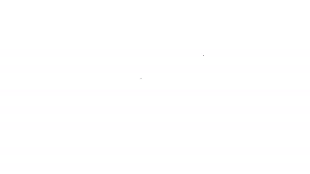 Szara ikona linii ziaren kawy na białym tle. Animacja graficzna 4K Video Motion — Wideo stockowe