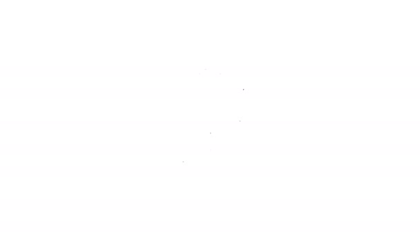 Cinza ícone de linha xícara de café no fundo branco. Copo de café descartável com café quente. Animação gráfica em movimento de vídeo 4K — Vídeo de Stock