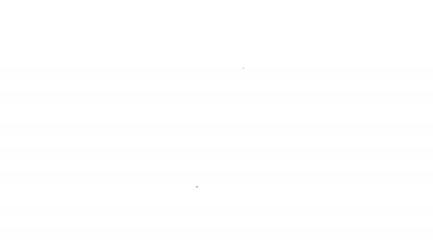 Серый стакан пивной линии иконка на белом фоне. Видеографическая анимация 4K — стоковое видео