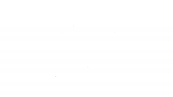 Graue Autobatterie-Linie Symbol auf weißem Hintergrund. Akkumulatorbatterie und Akkumulatorbatterie. Blitz-Symbol. 4k Video Motion Graphic Animation — Stockvideo