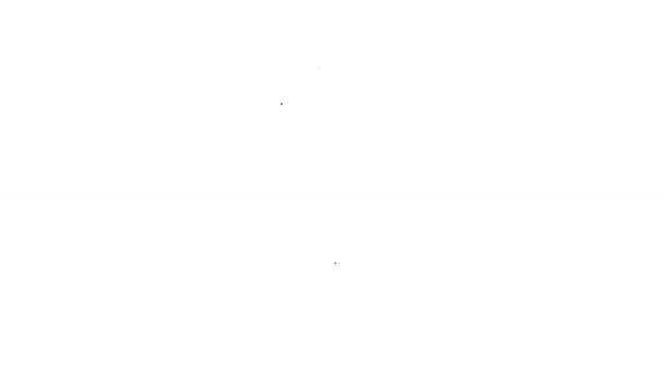 Icono de línea de batería gris sobre fondo blanco. Rayo símbolo del perno. Animación gráfica de vídeo 4K — Vídeo de stock