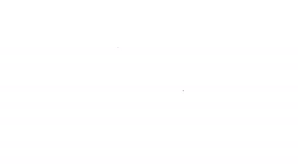 Icona linea Grigio Scudo su sfondo bianco. Segno di guardia. Animazione grafica 4K Video motion — Video Stock
