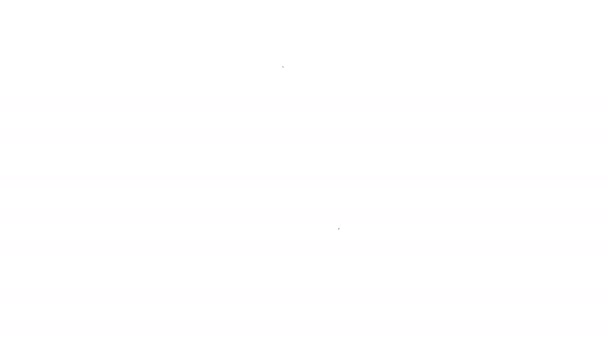 Ícone de linha de meia de Natal cinza no fundo branco. Animação gráfica em movimento de vídeo 4K — Vídeo de Stock