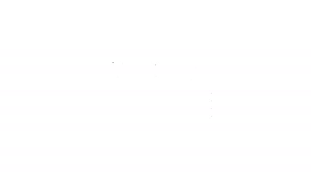 Gris Empile papier argent cash line icône sur fond blanc. Des piles de billets de banque. Monnaie fiduciaire. Animation graphique de mouvement vidéo 4K — Video