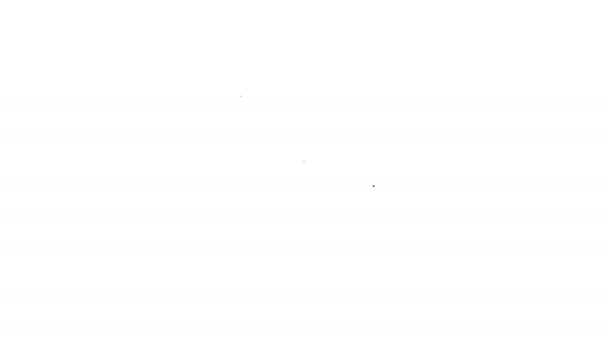 Icono de la línea Escudo Gris sobre fondo blanco. Señal de guardia. Animación gráfica de vídeo 4K — Vídeos de Stock