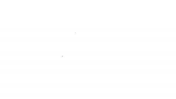 Tostadora gris con tostas icono de línea sobre fondo blanco. Animación gráfica de vídeo 4K — Vídeo de stock