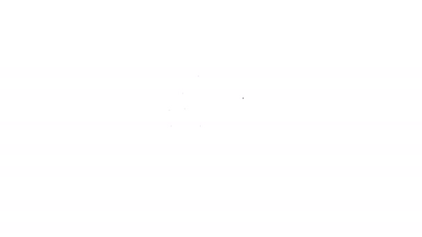 Icono de línea de barco de carga gris sobre fondo blanco. Animación gráfica de vídeo 4K — Vídeo de stock