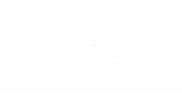 Icono de la línea Ship gris sobre fondo blanco. Animación gráfica de vídeo 4K — Vídeos de Stock