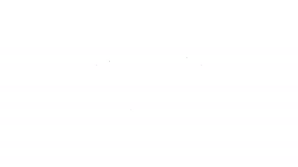 Grau gekreuzte Fleischhacker-Linie Symbol auf weißem Hintergrund. Küchenmesser für Fleisch vorhanden. Metzgermesser vorhanden. 4k Video Motion Graphic Animation — Stockvideo