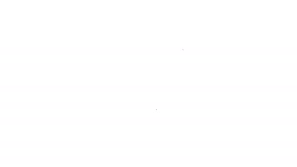 Graue Fleischhacker-Linie Symbol auf weißem Hintergrund. Küchenmesser für Fleisch vorhanden. Metzgermesser vorhanden. 4k Video Motion Graphic Animation — Stockvideo