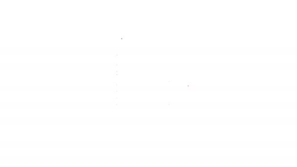 Icono de línea de concepto de protección de documento gris sobre fondo blanco. Información confidencial e idea de privacidad, datos seguros con rollo de papel doc y escudo de guardia. Animación gráfica de vídeo 4K — Vídeos de Stock