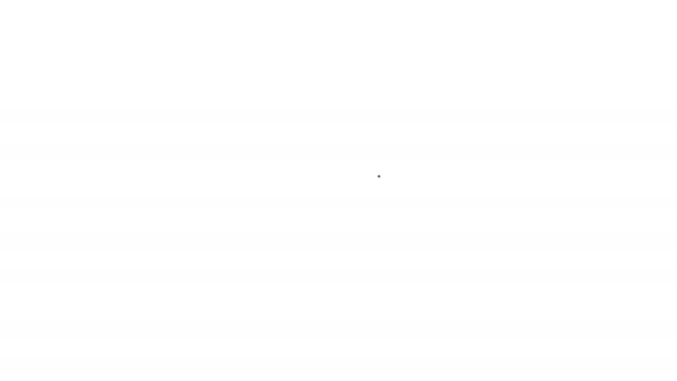 Icono de línea de carrete de película gris sobre fondo blanco. Animación gráfica de vídeo 4K — Vídeo de stock