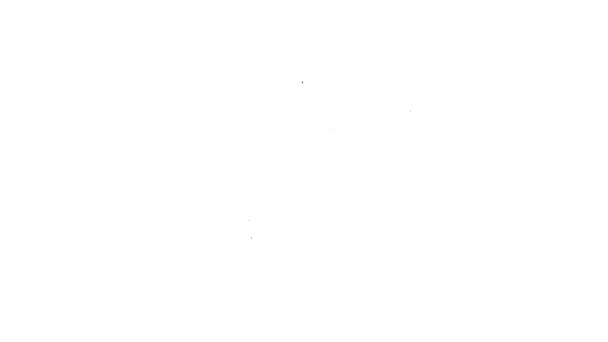 Grå borrmaskin linje ikon på vit bakgrund. animerad 4k-Videoanimering — Stockvideo