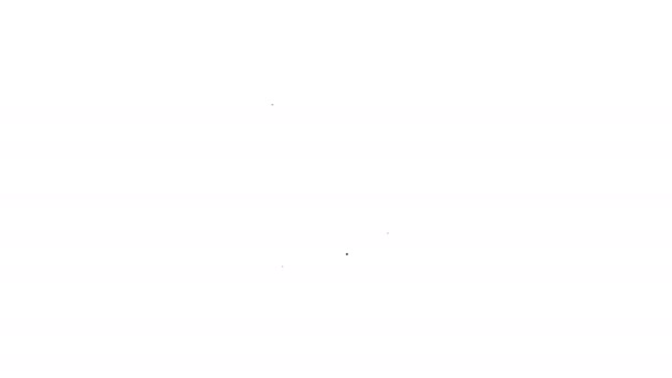 白い背景にガウンと卒業キャップラインのアイコンでグレー男性大学院生のプロファイル。4k ビデオモーショングラフィックアニメーション — ストック動画