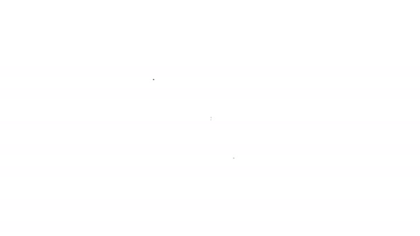 Berretto grigio graduazione sullo schermo icona della linea del computer portatile su sfondo bianco. Concetto di apprendimento online o e-learning. Animazione grafica 4K Video motion — Video Stock
