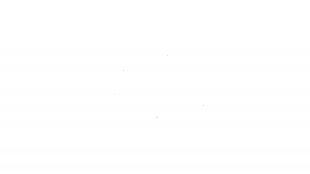 Cafetera gris con icono de línea de taza sobre fondo blanco. Animación gráfica de vídeo 4K — Vídeo de stock