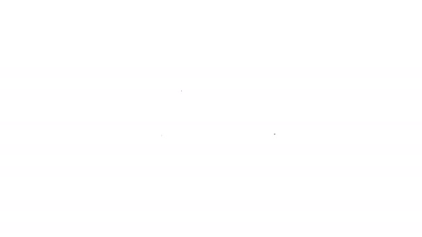 Letto Ospedaliero Grigio con simbolo Medico dell'icona della linea Emergency - Star of Life su sfondo bianco. Animazione grafica 4K Video motion — Video Stock